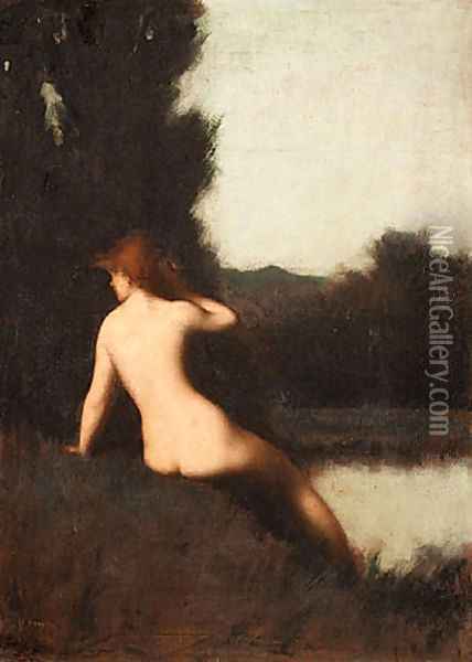 A Bather Oil Painting - Jean-Jacques Henner