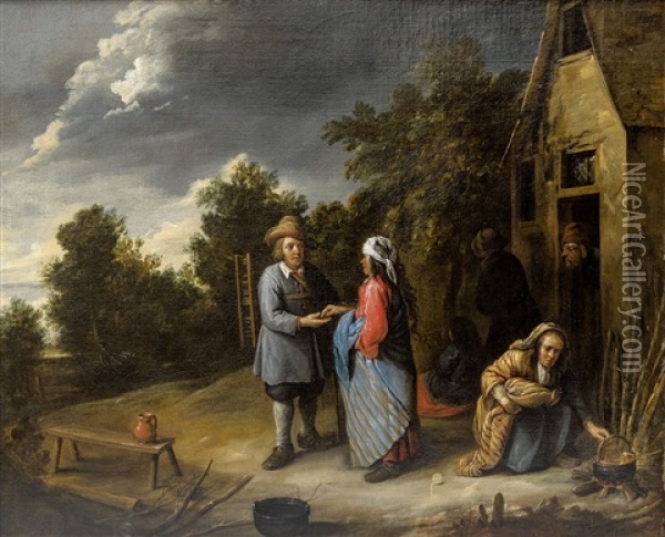 The Pedlar Oil Painting - Gillis van Tilborgh