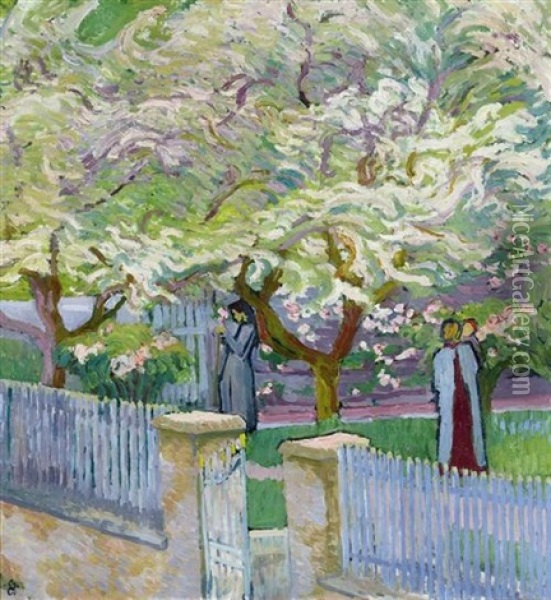 Garten Im Fuhling Oil Painting - Giovanni Giacometti