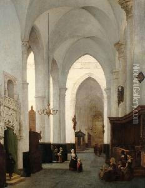 The Interior Of A Church Oil Painting - Emanuel de Witte
