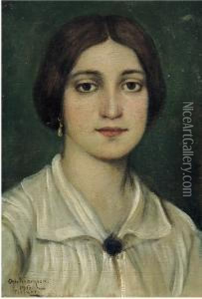 Ritratto Di Donna, 1913 Oil Painting - Otto Vermehren