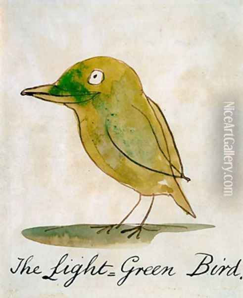 The Light Green Bird Oil Painting - Edward Lear