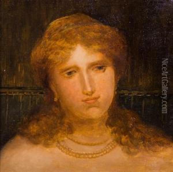 Portrait Of A Roman Girl Oil Painting - Elihu Vedder