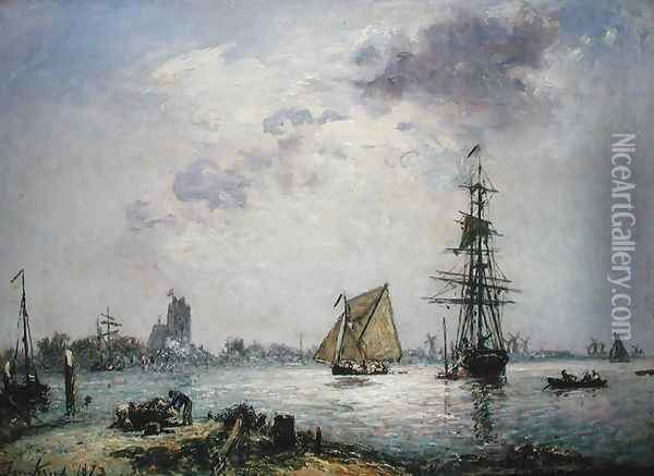 Dordrecht, 1873 Oil Painting - Johan Barthold Jongkind