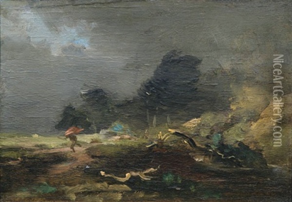 Kains Flucht Oil Painting - Johann Wilhelm Schirmer