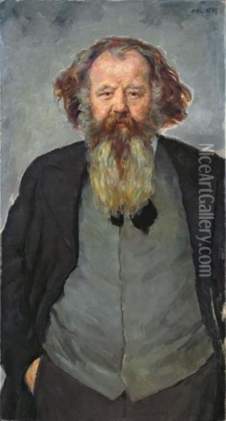 Bildnis Hermann Bahr Oil Painting - Emil Orlik