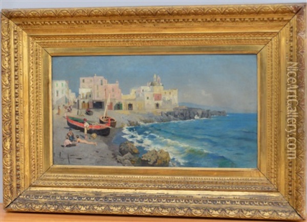 Paese Mediterraneo Oil Painting - Vittorio Avanzi