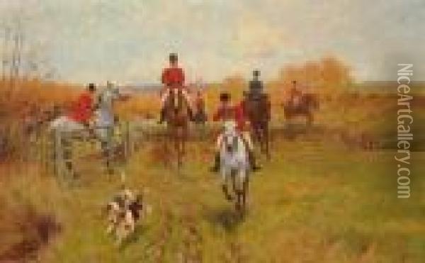 We Are In For A Gallop! Away, Away! Oil Painting - Thomas Blinks