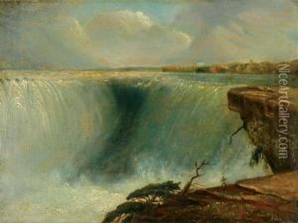 Niagara Falls Near Clifton House Oil Painting - William H. Bartlett