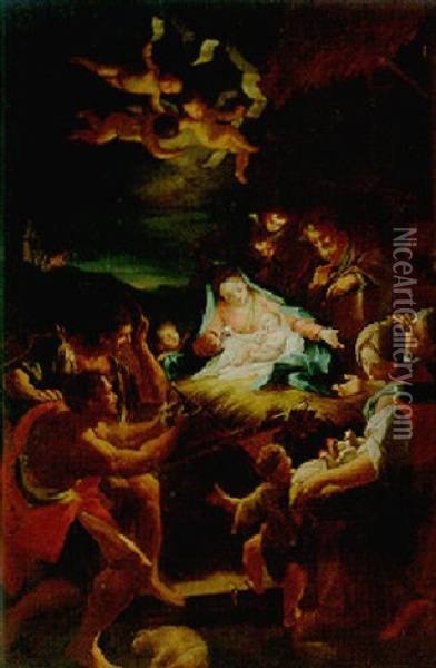 The Adoration Of The Shepards Oil Painting - Corrado Giaquinto