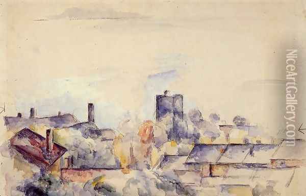 Roof In L Estaque Oil Painting - Paul Cezanne
