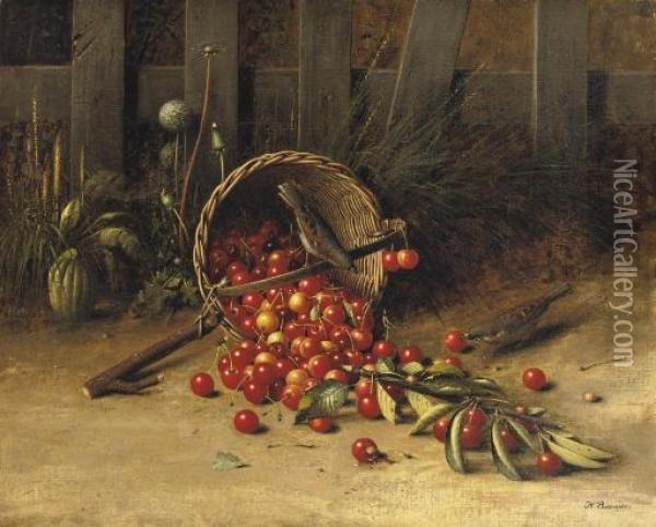 The Cherry Thieves Oil Painting - Hans Heinrich Jurgen Brandes