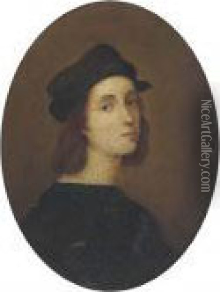 Portrait Of The Artist; And Portrait Of The Artist Oil Painting - Raphael (Raffaello Sanzio of Urbino)