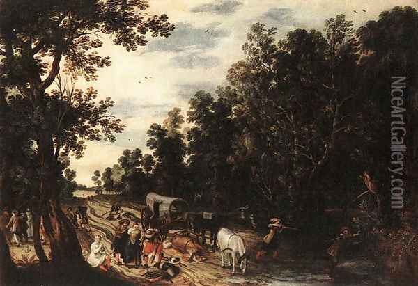 Ambush c. 1630 Oil Painting - Sebastien Vrancx