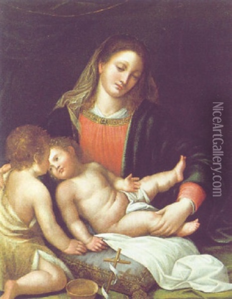 Madonna Mit Kind Oil Painting -  Romanino (Girolamo Romani)