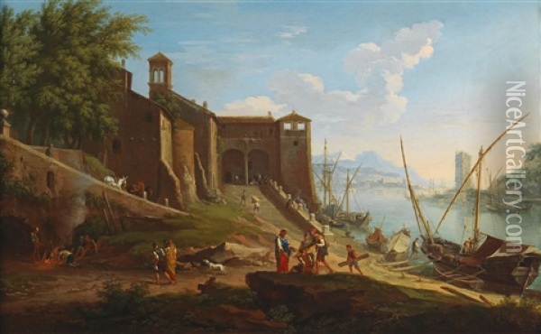 A Pair Of Capricci Oil Painting - Jacob De Heusch