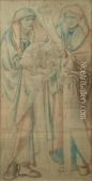St Peter And St. John Ezekial And Isaiah Two Oil Painting - Sir Edward Coley Burne-Jones