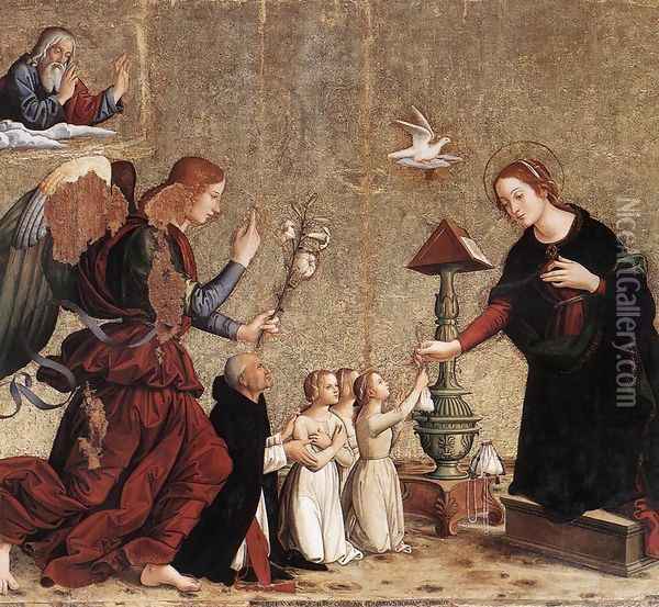 Annunciation 1485 Oil Painting - Romano Antoniazzo