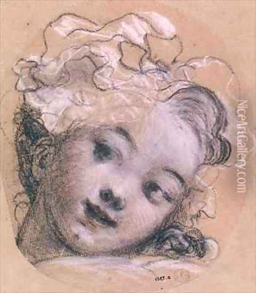 Portrait presumed to be Rosalie daughter of the artist Oil Painting - Jean-Honore Fragonard