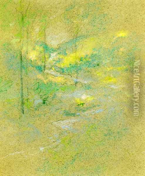 Brook Among The Trees Oil Painting - John Henry Twachtman