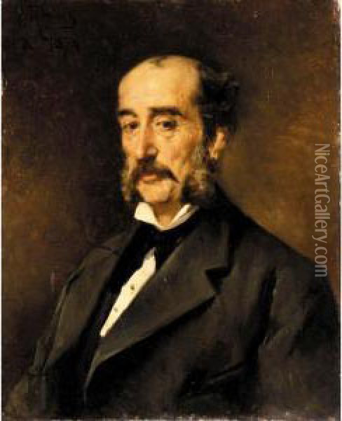 Portrait Of A Gentleman Oil Painting - Francisco Miralles Galup