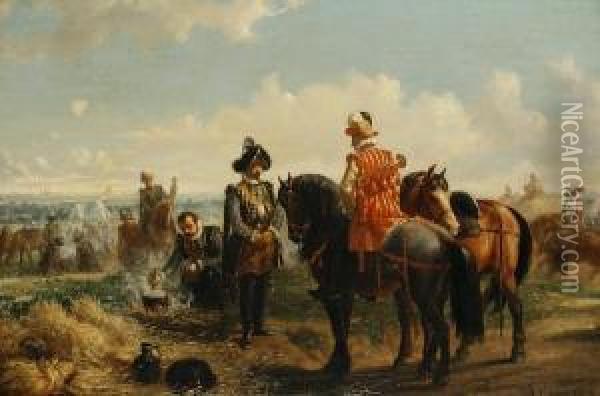 Before The Battle Oil Painting - Jules Van Imschoot