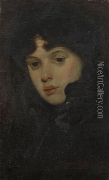Portrait Einer Jungen Frau Oil Painting - Gabriel von Max