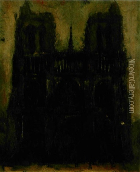 Notre Dame Oil Painting - Yuzo Saeki