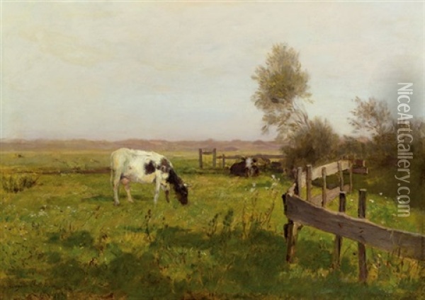 Weide Bei Cayeux Oil Painting - Eugen Jettel