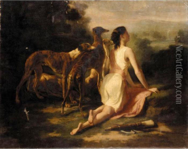 Diana The Huntress Oil Painting - Joseph Urbain Melin