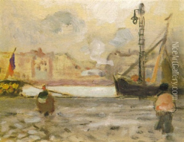 A Port In Brittany Oil Painting - James Wilson Morrice