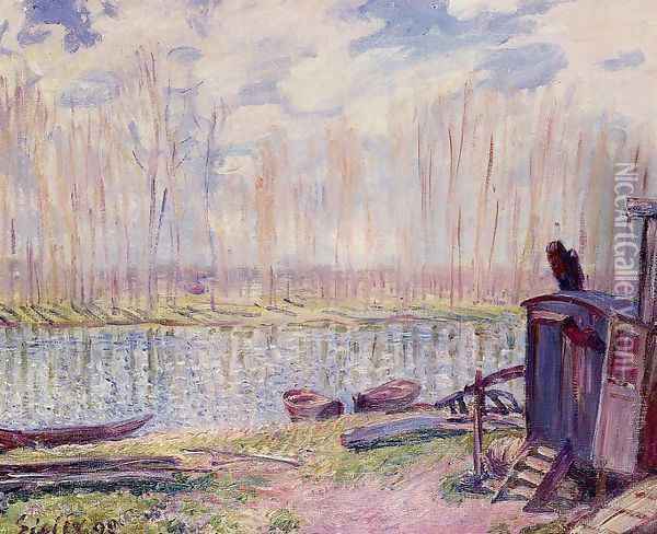 Banks of the Loing Oil Painting - Alfred Sisley