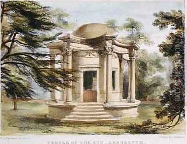 Temple of Victory, Kew Gardens, plate 19 from Kew Gardens: A Series of Twenty-Four Drawings on Stone, engraved by Charles Hullmandel 1789-1850 published 1820 Oil Painting - Papendiek, George Ernest