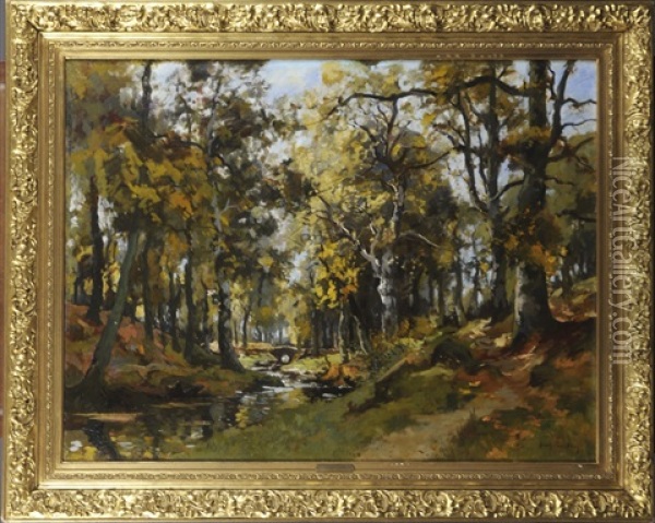 Riviere Dans Un Sous-bois Oil Painting - Franz Courtens