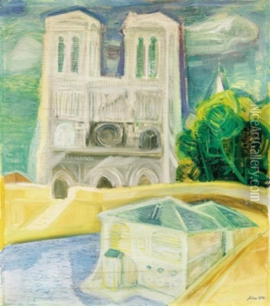 A Parizsi Notre Dame (notre Dame Of Paris) Oil Painting - Gyoergy Szin