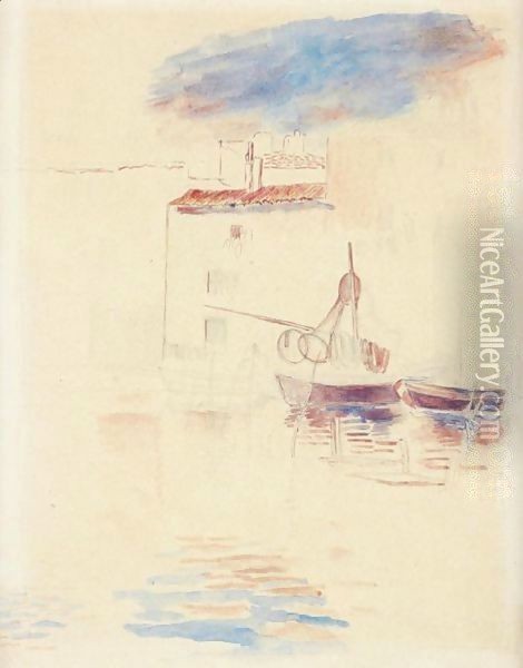Vue Du Port Des Martigues Oil Painting - Pierre Auguste Renoir