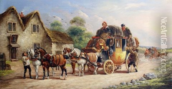 Royal Coach (+ 2 Others, Irgr; 3 Works) Oil Painting - John Charles Maggs
