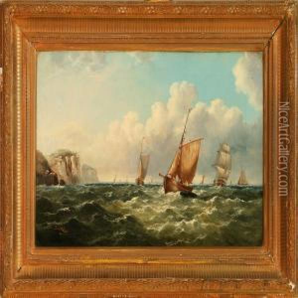 Marine With Sailingships Oil Painting - John Wilson