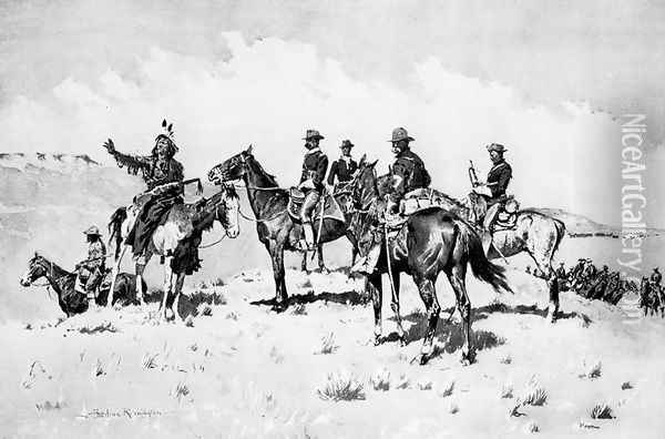The Borderland of the Other Tribe Oil Painting - Frederic Remington