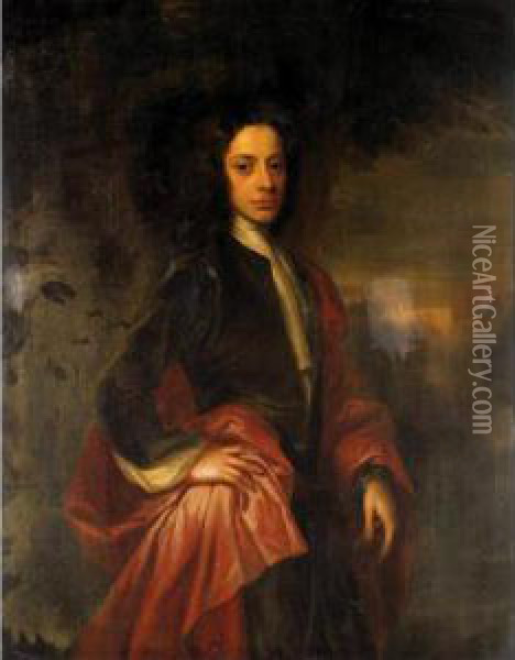 Portrait Of Charles, 9th Lord Elphinstone (1676-1738) Oil Painting - William Aikman