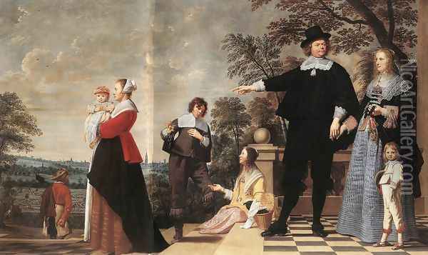 Portrait of a Bruges Family 1645 Oil Painting - Jacob van, the Elder Oost