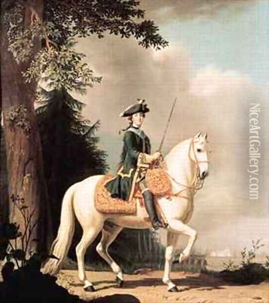 Equestrian Portrait of Catherine II the Great of Russia Oil Painting - Vigilius Erichsen