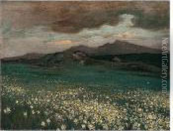 Mountain Flowers Oil Painting - George William, A.E. Russell