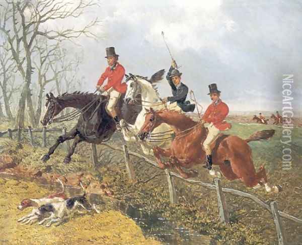 Over the Fence Foxhunting Oil Painting - John Frederick Herring Snr