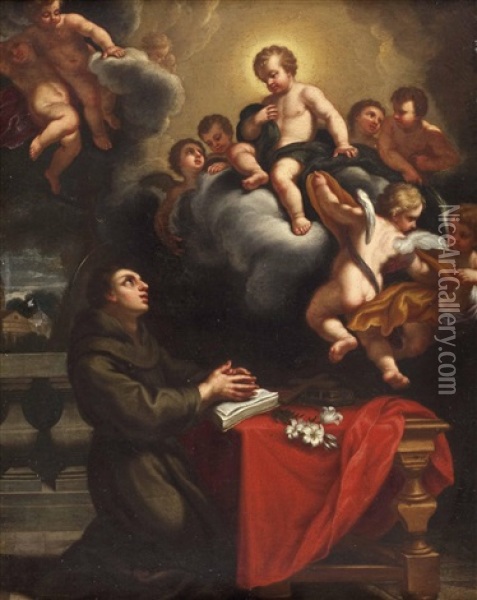 Das Jesuskind Erscheint Dem Hl. Antonius Von Padua Oil Painting - Claudio Coello