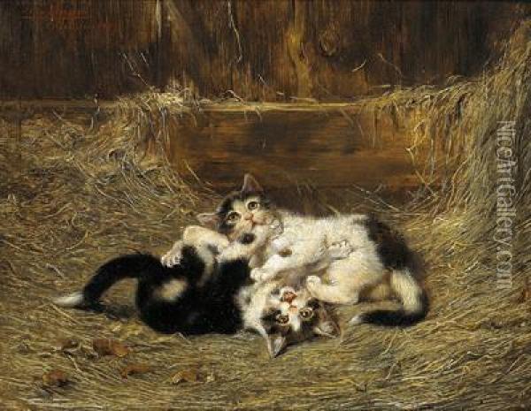 Gattini Che Giocano Oil Painting - Julius I Adam
