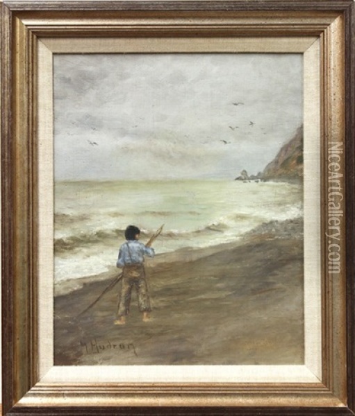 Young Boy On The Shore Oil Painting - Grace Carpenter Hudson