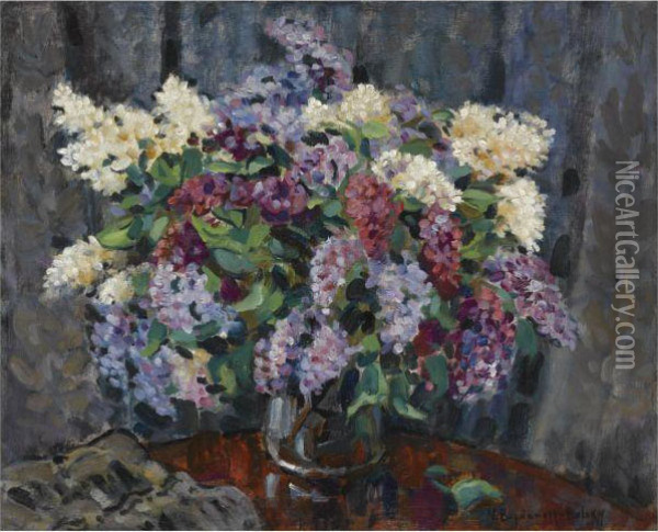 Lilacs Oil Painting - Nikolai Petrovich Bogdanov-Belsky