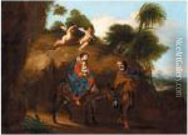 The Flight Into Egypt Oil Painting - Michelangelo Cerqouzzi