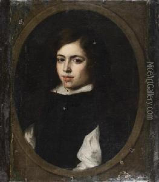 Portrait De Jeune Homme En Noir Oil Painting - Diego Rodriguez de Silva y Velazquez
